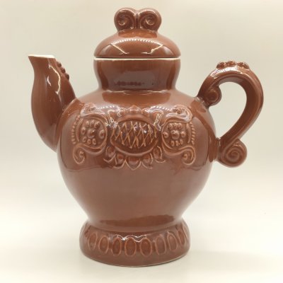 купить Доливной чайник с монохромным абстрактным декором, керамика, глазурь, СССР, 1970-1990 гг.