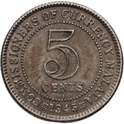 купить Малайя 5 центов (cents) 1945 Без отметки монетного двора