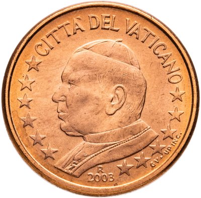 купить Ватикан 1 евроцент 2003 "Портрет Папы Иоана Павла II"