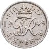 Купить Великобритания 6 пенсов (pence) 1949