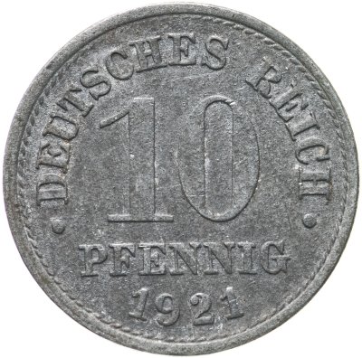 купить Германия 10 пфеннигов 1921