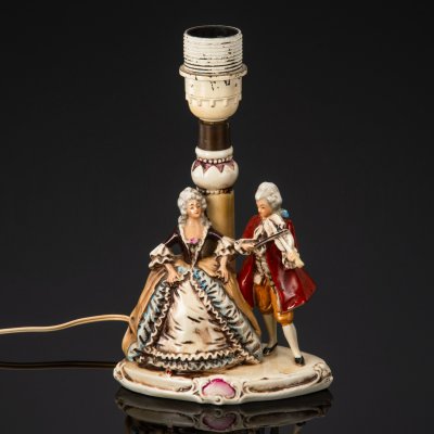 купить Настольная лампа, украшенная сценой музицирования, фарфор, роспись, пластик, Gräfenthal (Графенталь), ГДР, 1952-1972 гг.
