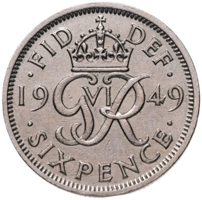 купить Великобритания 6 пенсов (pence) 1949