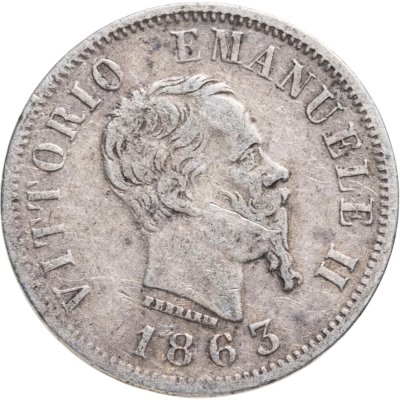 купить Италия 50 чентезимо (centesimi) 1863 Номинал на реверсе знак монетного двора: "N" - Неаполь