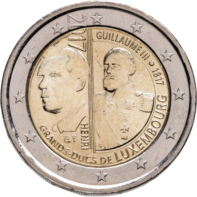 купить Люксембург 2 евро (euro) 2017 "200 лет со дня рождения Виллема III"
