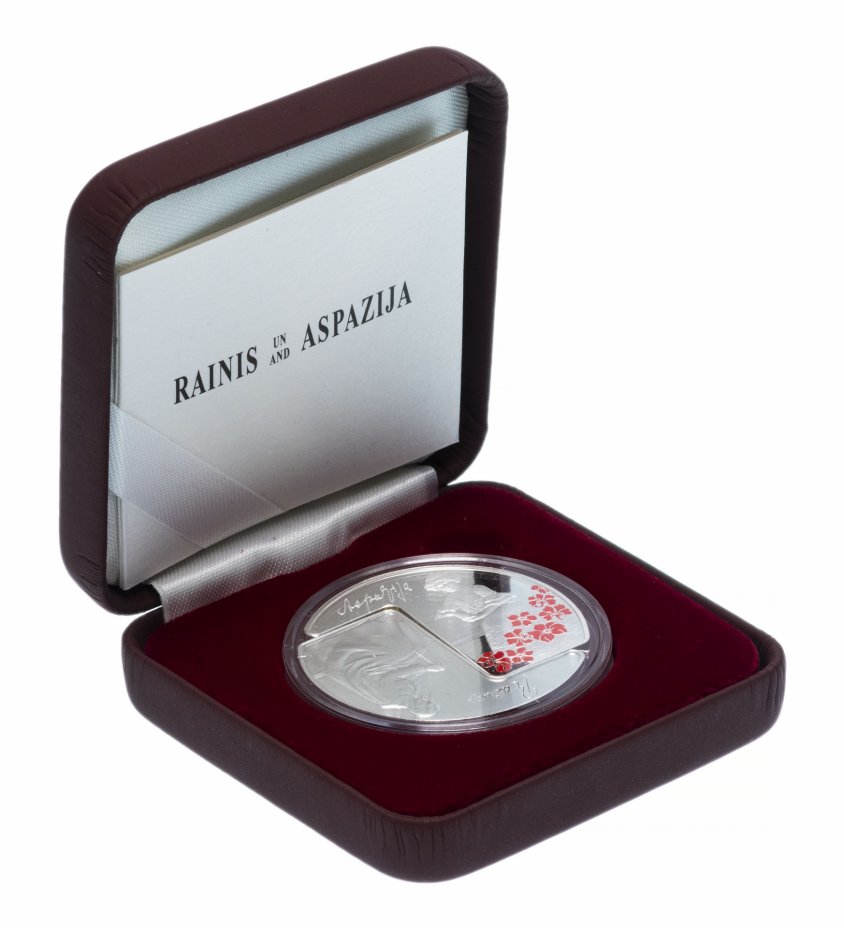купить Латвия серебряные 5 евро 2015 Proof "Райнис и Аспазия"