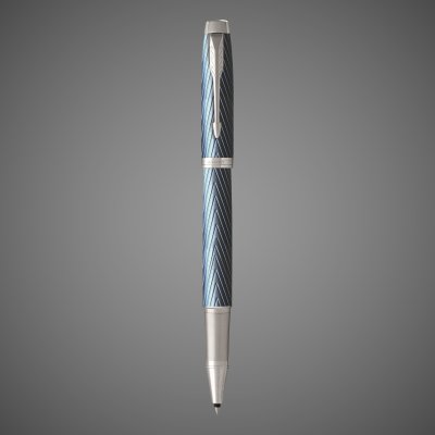 купить Ручка роллер Parker IM Premium T318 Blue Grey CT, стержень: F, цвет чернил: black, в подарочной упаковке., Лаки и смолы: лак, латунь, нержавеющая сталь, хром, 2026 г.