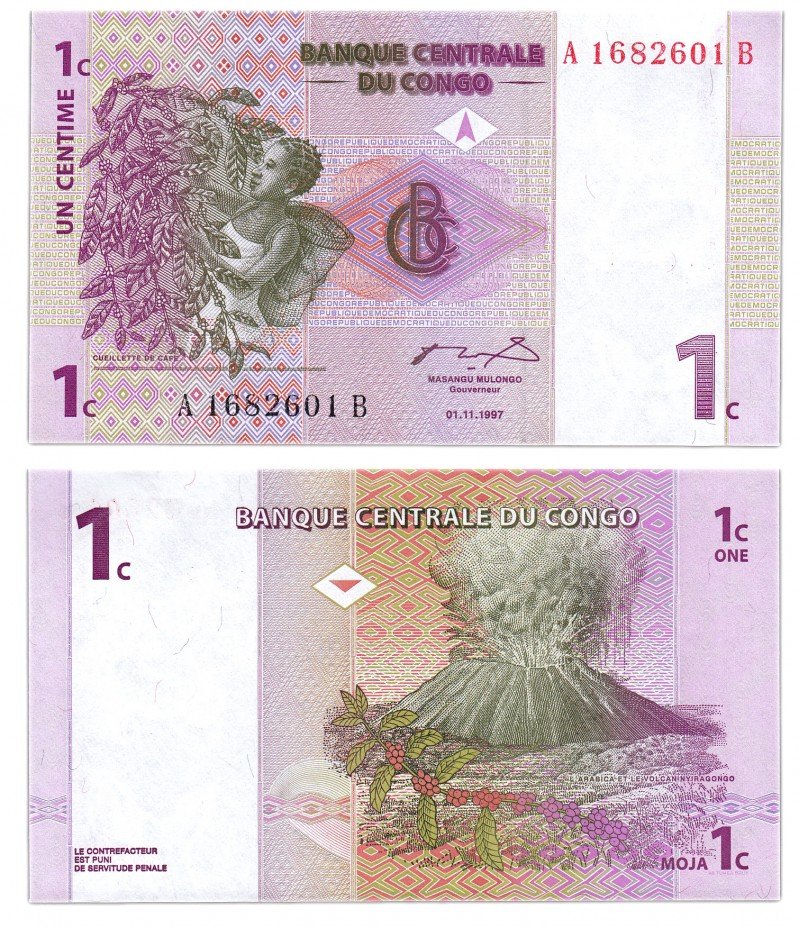купить Конго 1 сантим 1997 (Pick 80)