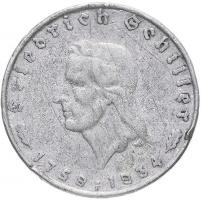 купить Германия (Третий Рейх) 2 рейх марки 1934 "175-летие со дня рождения Фридриха Шиллера"