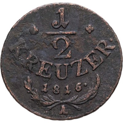 купить Австрия 1/2 крейцера (kreuzer) 1816, знак монетного двора "А" - Вена