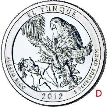 Купить США 25 центов (квотер) 2012 D — Национальный лес Эль-Юнке