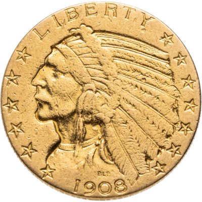 купить США 5 долларов (dollars) 1908 Indian Head (голова индейца)