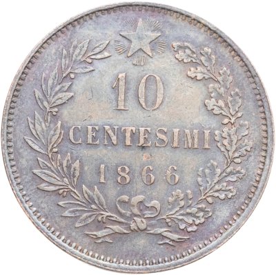 купить Италия 10 чентезимо (centesimi) 1866