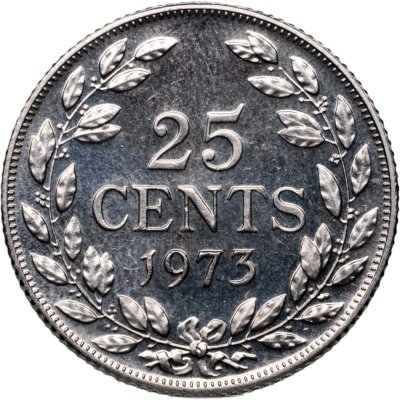 купить Либерия 25 центов (cents) 1973
