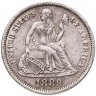 Купить США 10 центов (дайм, Seated Liberty Dime) 1889 без знака монетного двора