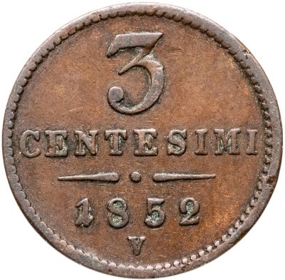 купить Ломбардия-Венеция 3 чентезимо 1852 V