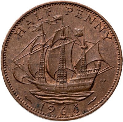 купить Великобритания 1/2 пенни (half penny) 1966