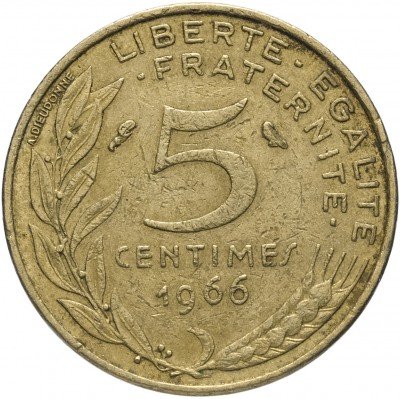 купить Франция 5 сантимов 1966
