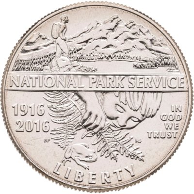 купить США 50 центов (1/2 доллара, half dollar) 2016 S 100 лет Службе национальных парков США