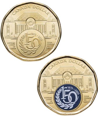 купить Канада набор из 2 монет 1 доллар 2025 "150 лет Верховному Суду Канады"