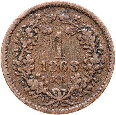 купить Австро-Венгрия 1 крейцер 1868 KВ монета для Венгрии
