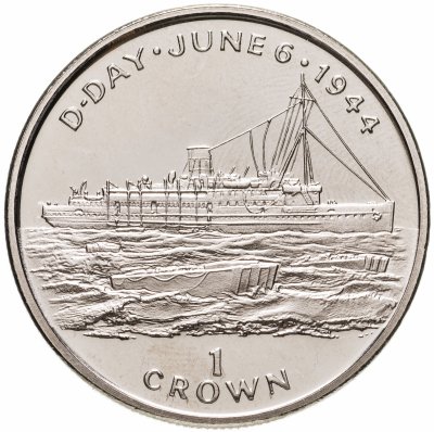купить Остров Мэн 1 крона (crown) 1994 "50 лет высадке в Нормандии 6 июня. Начало высадки"
