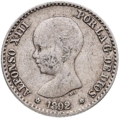 купить Испания 50 сентимо 1892 Альфонс XIII