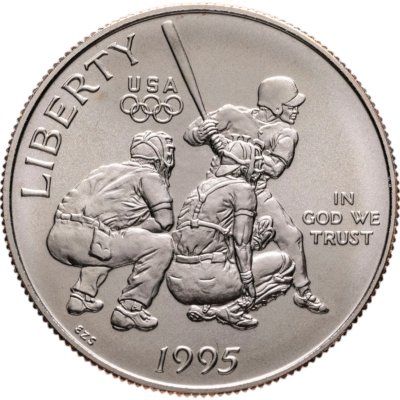 купить США 50 центов (1/2 доллара, half dollar) 1995 S "XXVI летние Олимпийские Игры, Атланта 1996 - Бейсбол"