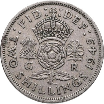 купить Великобритания 2 шиллинга (флорин, shillings) 1949