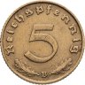 Купить Германия, Третий рейх 5 рейхспфеннигов (reichspfennig) 1939