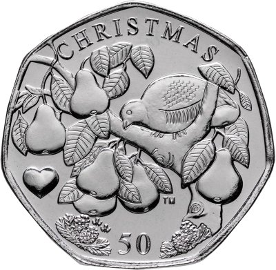 купить Остров Мэн 50 пенсов 2025 "Рождество - Куропатка на груше"