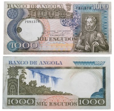 купить Ангола 1000 эскудо 1973 "Водопады Дуке-де-Браганса Каландула"
