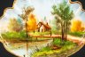 Купить Блюдо декоративной, украшенное изображением летнего пейзажа, Leon Sazerat, фарфор, роспись, золочение, Limoges, Франция, 1891-1920 гг.