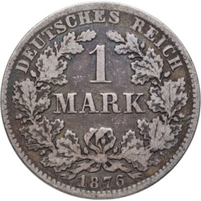 купить Германия 1 марка 1876 H знак монетного двора: "H" - Дармштадт