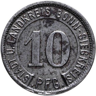 купить Германия (нотгельд) 10 пфеннигов 1919 "Районы Бонна и Зигкрайса"