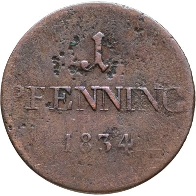 купить Германия, Бавария 1 пфенниг 1834