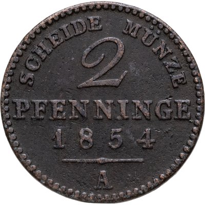 купить Пруссия 2 пфеннинга 1854