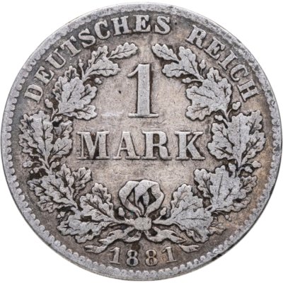 купить Германия 1 марка 1881 Знак монетного двора: "F" - Штутгарт