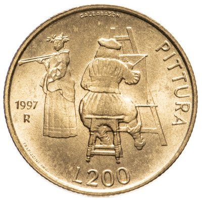 купить Сан-Марино 200 лир 1997 "Художник" в капсуле