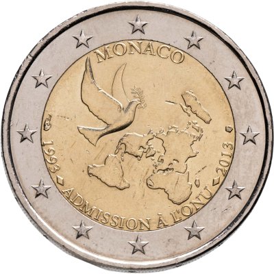 купить Монако 2 евро (euro) 2013 "20 лет вступления в ООН"