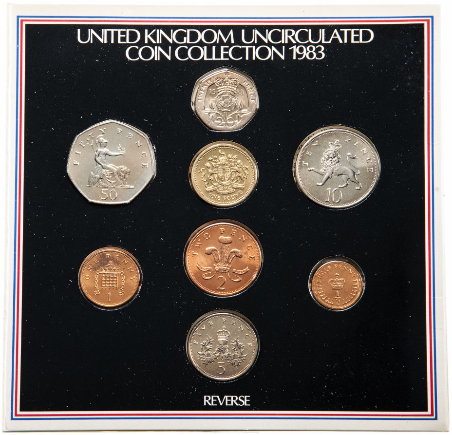 купить Великобритания годовой набор из 8 монет 1983 в буклете