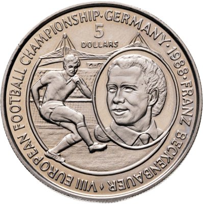 купить Ниуэ 5 долларов (dollars) 1988 "Чемпионат Европы по футболу, ФРГ 1988"