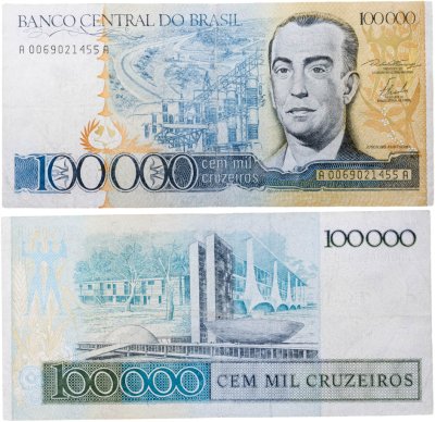 купить Бразилия 100000 крузейро 1985 Жуселину Кубичек