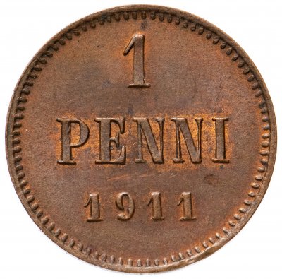 Купить 1 пенни (penny) 1911, монета для Финляндии