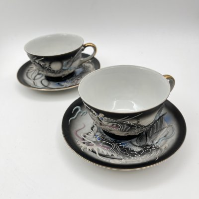 купить Набор из 2-х чайных пар "Дракон", Lux Porcelain FAHD M.K., фарфор, бисквит, роспись, золочение, Азия, 1970-1990 гг.