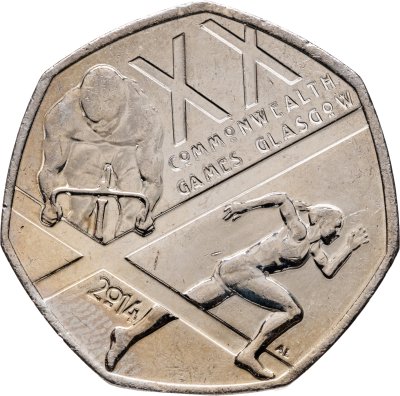 купить Великобритания 50 пенсов 2014 "Игры Содружества 2014. Глазго"