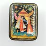 Купить Шкатулка миниатюрная "Шамаханская царица", художник Н. Х., в оригинальной коробке, папье-маше, роспись, лак, Палех, СССР, 2000-2020 гг.