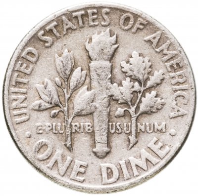 купить США 10 центов (дайм, one dime) 1951 без знака монетного двора