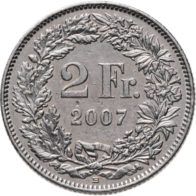 купить Швейцария 2 франка (francs) 2007