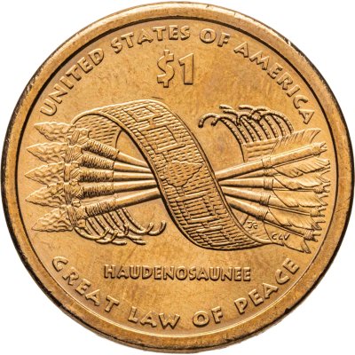 купить США 1 доллар 2010 "Коренные Американцы - Пояс Гайавата", знак монетного двора "P" - Филадельфия
